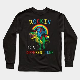 Rocking to a Different Tune Unicorn Dinosaur Long Sleeve T-Shirt